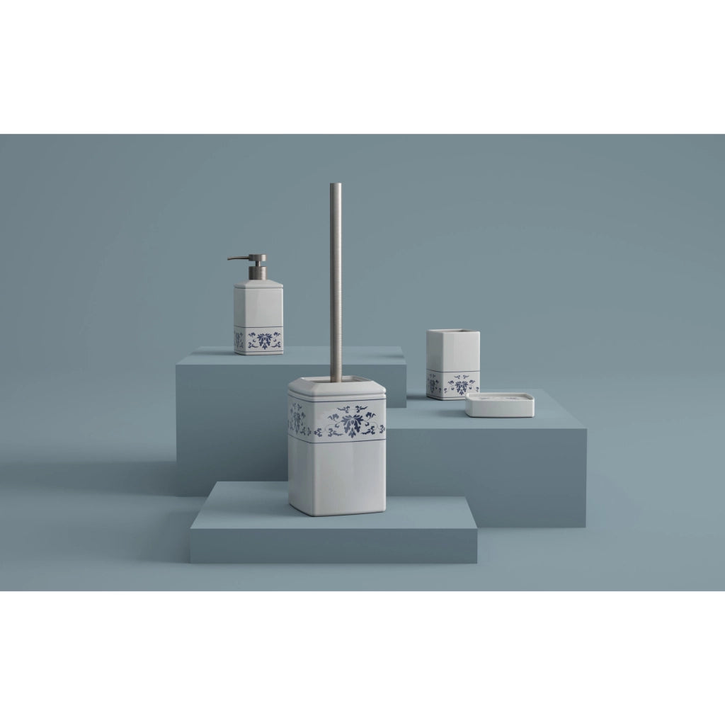 PORTASCOPINO CIXI 12X12XH45CM BIANCO / BLU.