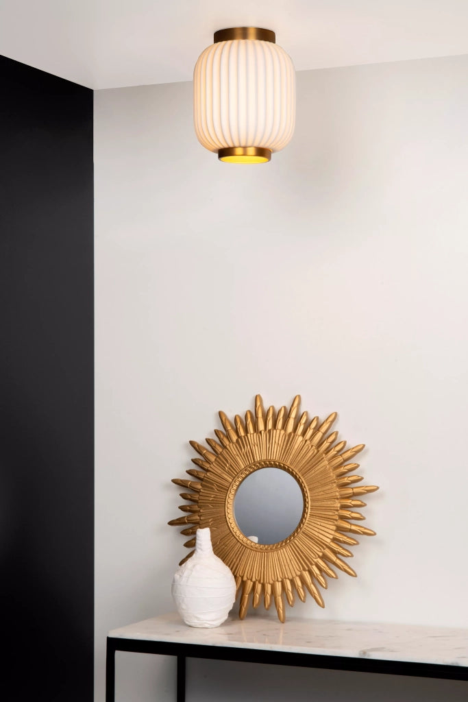 Plafoniera Lucide Gosse porcellana oro/bianco E27 19,5cm