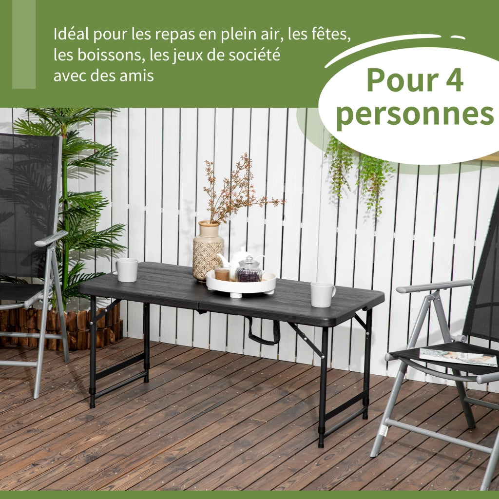 Tavolo da giardino pieghevole rettangolare ¨C Xylo ¨C regolabile 4 persone 118x60x74 cm