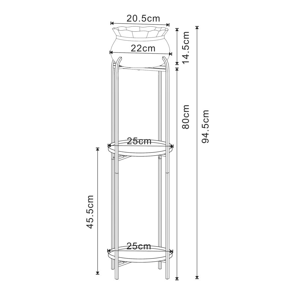 Stand Portapiante Altena 94,5 x 27 x 27 cm Metallo Verde [en.casa]