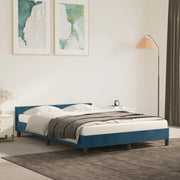 Giroletto senza Materasso-Struttura Letto Blu Scuro 140x200 cm Velluto 816912