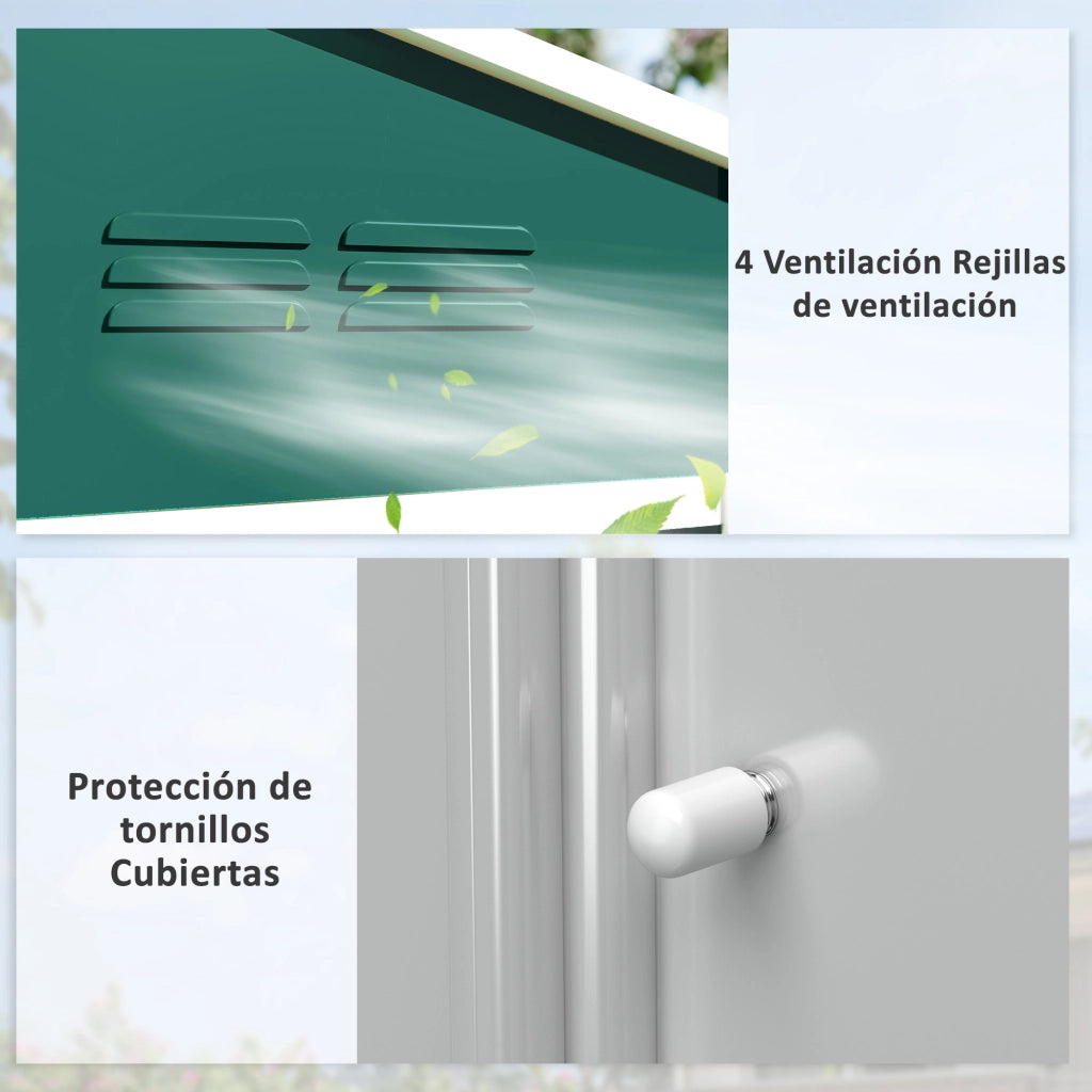Casetta da Giardino 3.6 m2 ¨C Zephmum ¨C Verde 236x171x191 cm con Porte Scorrevoli