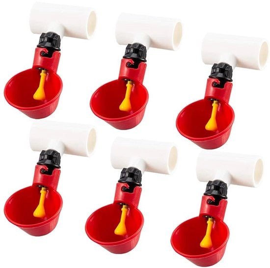 Drinken per auto per polli e quaglie - 6 Pack - Confezione da 6 becher automatici per galline e quaglie - Sostituzione e rinnovo sicuro e duraturo - Materiali di alta qualità