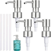 Pompe di sostituzione per dispensatore di sapone - 4 pezzi - acciaio inox - con tubo.