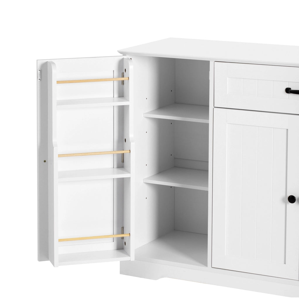 Credenza moderna in MDF bianco con 3 ante e 1 cassetto; per ingresso e soggiorno
