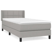 Letto singolo | Letto per adulti | Giroletto a Molle con Materasso Grigio Chiaro 90x200 cm Tessuto