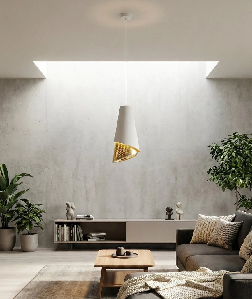 Lampada a sospensione MODA bianco oro 1xE27 Emibig