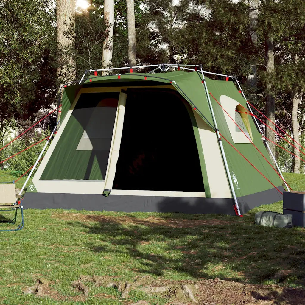 Tenda Familiare Cabina 7 Persone Verde a Rilascio Rapido