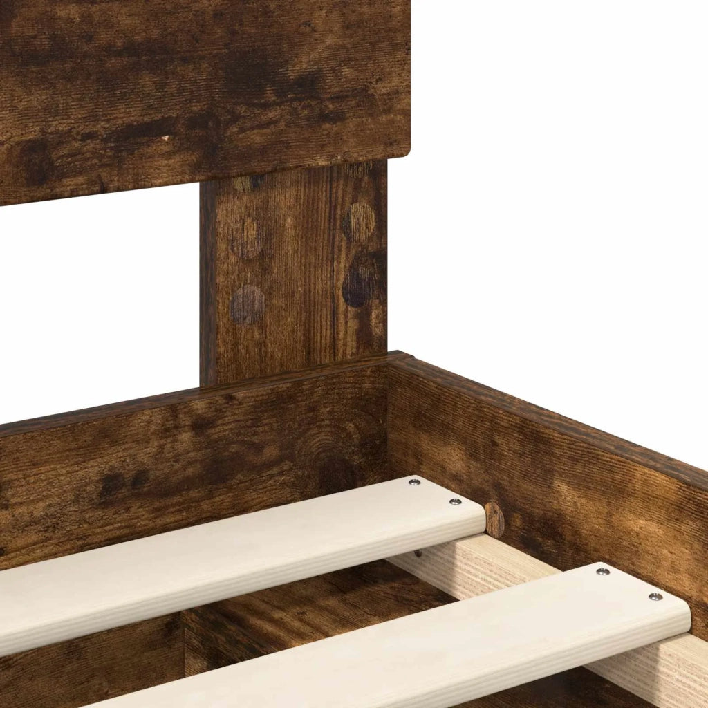 Struttura del letto-Giroletto Rovere fum¨¦ 200 x 200 cm Legno multistrato 671748