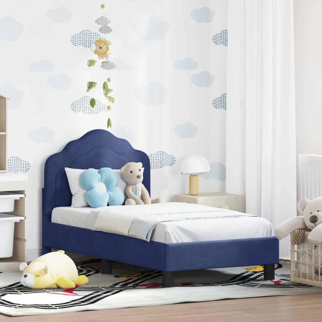 Letto singolo | Letto per adulti | Struttura letto per bambini con testata Blu Polizia 70 x 140 cm