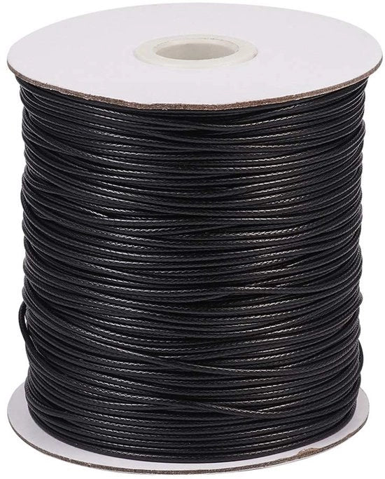 Cordone in Poliestere 0,5 mm - 200 Yards/rol - Nero - Impermeabile - Per Gioielli - Attività Ricreative - Resistente ai Colpi - Cordone per Gioielli
