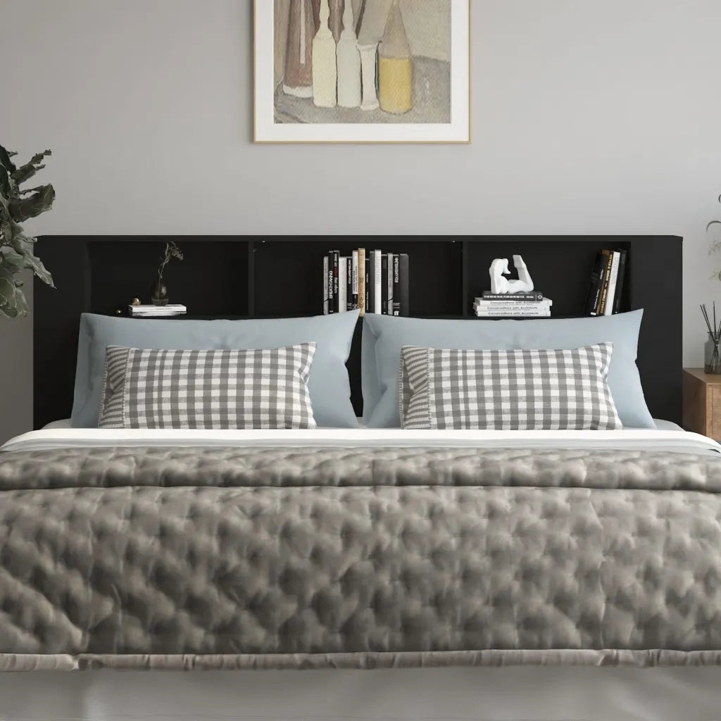 Testiera | Testata con Scomparti Nera 220x18,5x104,5 cm