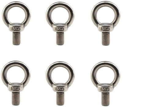 Oggetto M10 - Cavo Allungabile 30mm - Pacchetto da 6 Pezzi - Acciaio Inox - Resistente ai Colpi - Antiruggine e Duraturo - Anello di Avvito