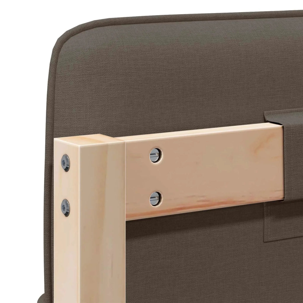 Testiera | Testata imbottita Marrone e taupe 150 cm Pino massello