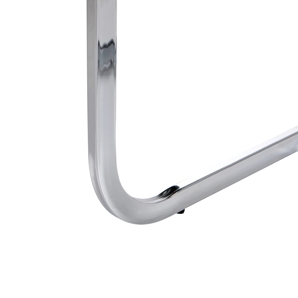 Set di 2 sedie da pranzo in velluto bianco sporco senza braccioli con schienale alto sedia a sbalzo da soggiorno
