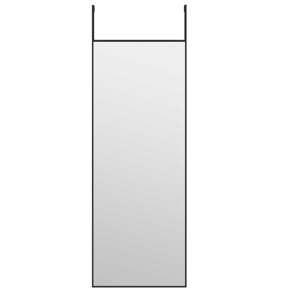 Specchio da Porta Nero 30x80 cm in Vetro e Alluminio