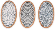 Set di scodelle decorative in ceramica con intreccio di rattan da 3 scodelle in stile boho