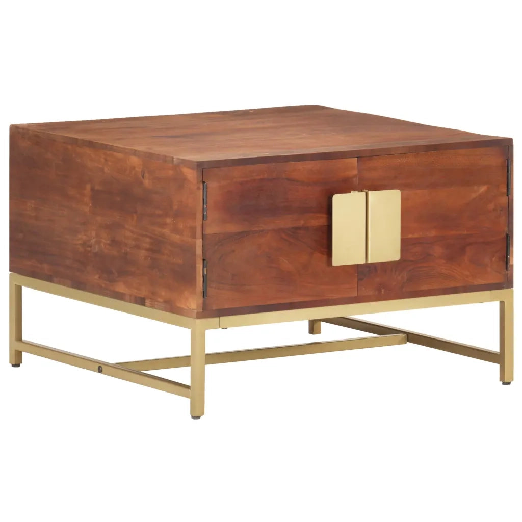 Tavolino Salotto Marrone ambra 67x67x45cm Legno Massello Acacia 320376