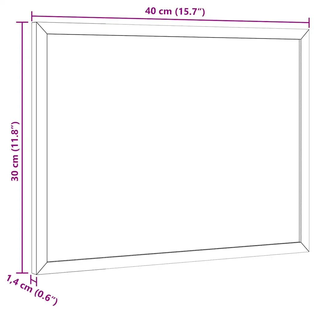Lavagna Bianca Magnetica con Cornice in Legno di Pino 40x30 cm 4017401