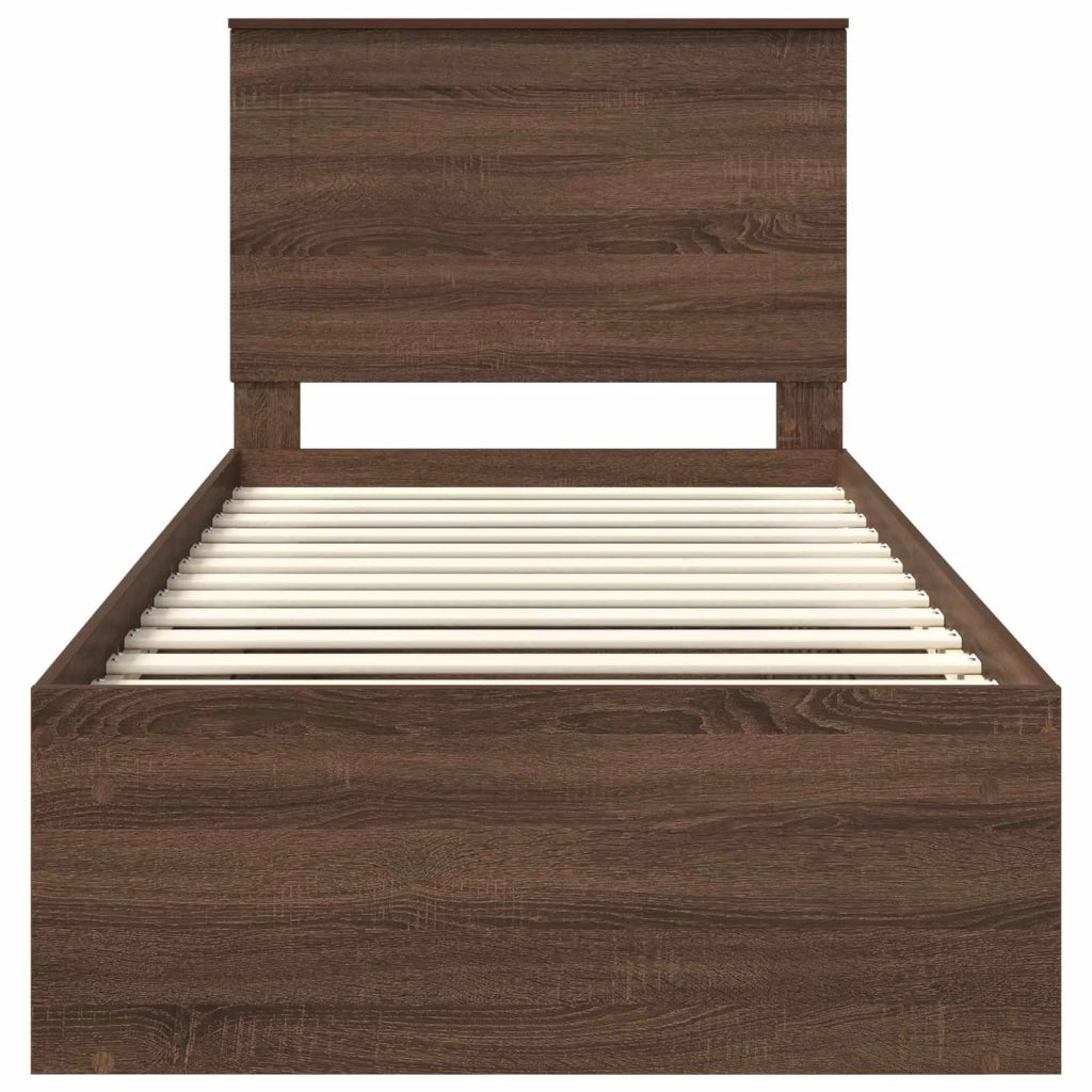 Struttura del letto Rovere Marrone 90 x 190 cm Pino massello 3409405