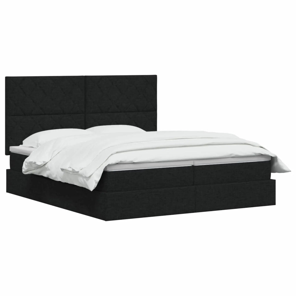 Letto con Contenitore con testiera Nero 180 x 200 cm Tessuto 3459803