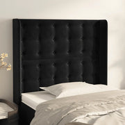 Testiera ad Orecchio-Testata con Orecchie Nera 103x16x118/128 cm in Velluto 351831