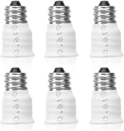 Adattatore per lampadine 6 parti da E14 a E12 per garage (bianco)