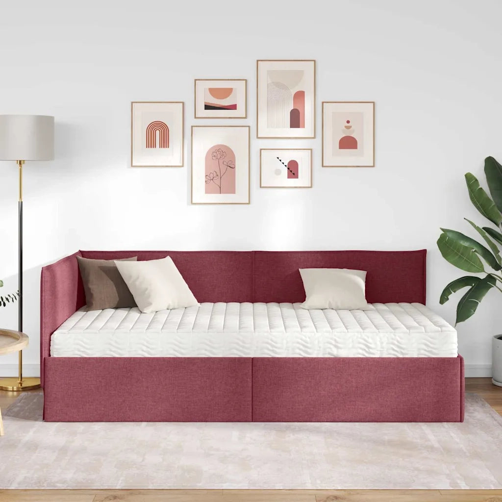 Struttura Letto Angolare con Materasso 2 pcs Grigio Velluto 3394016