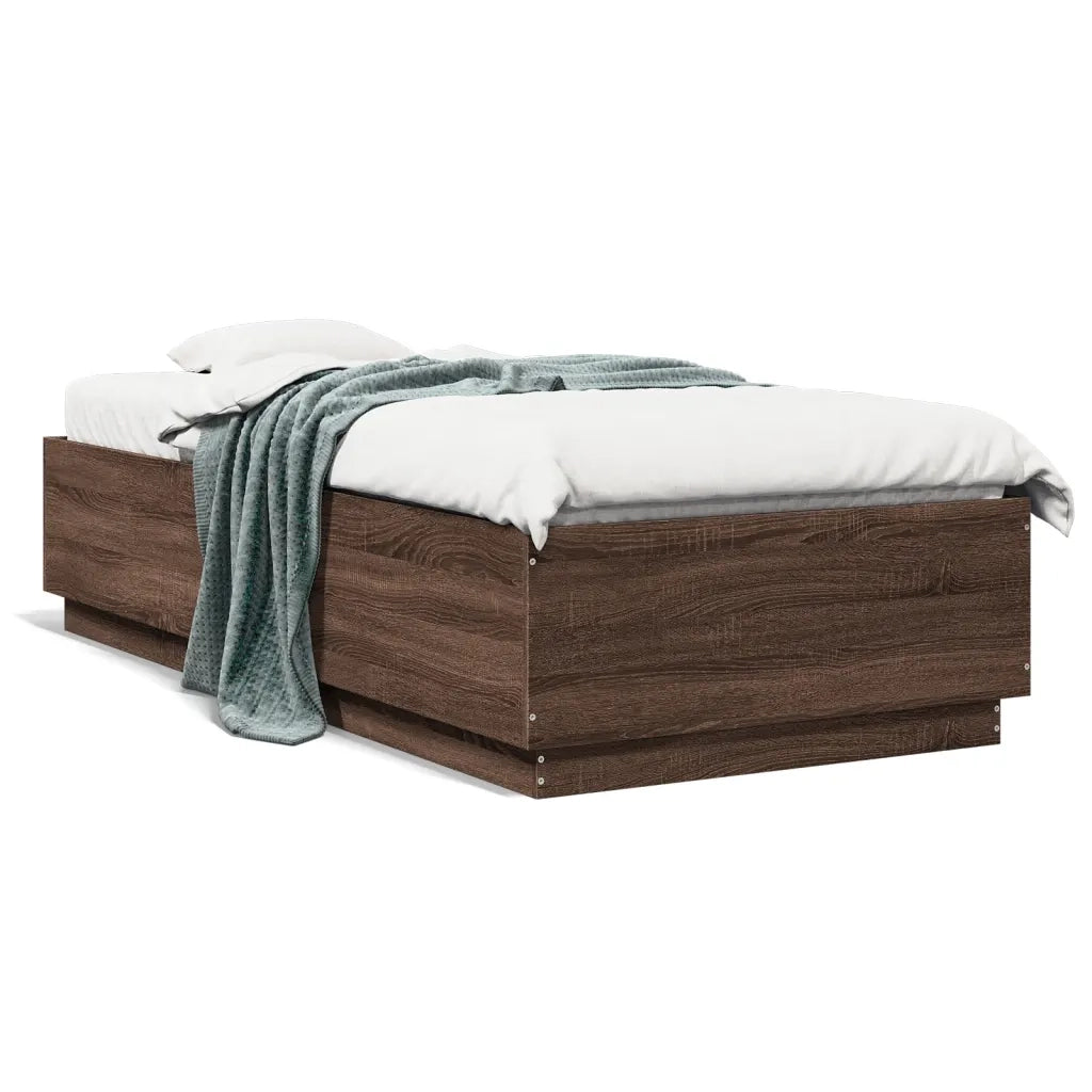 Giroletto Luci LED Rovere Marrone 90x200cm in Legno Multistrato 3209638