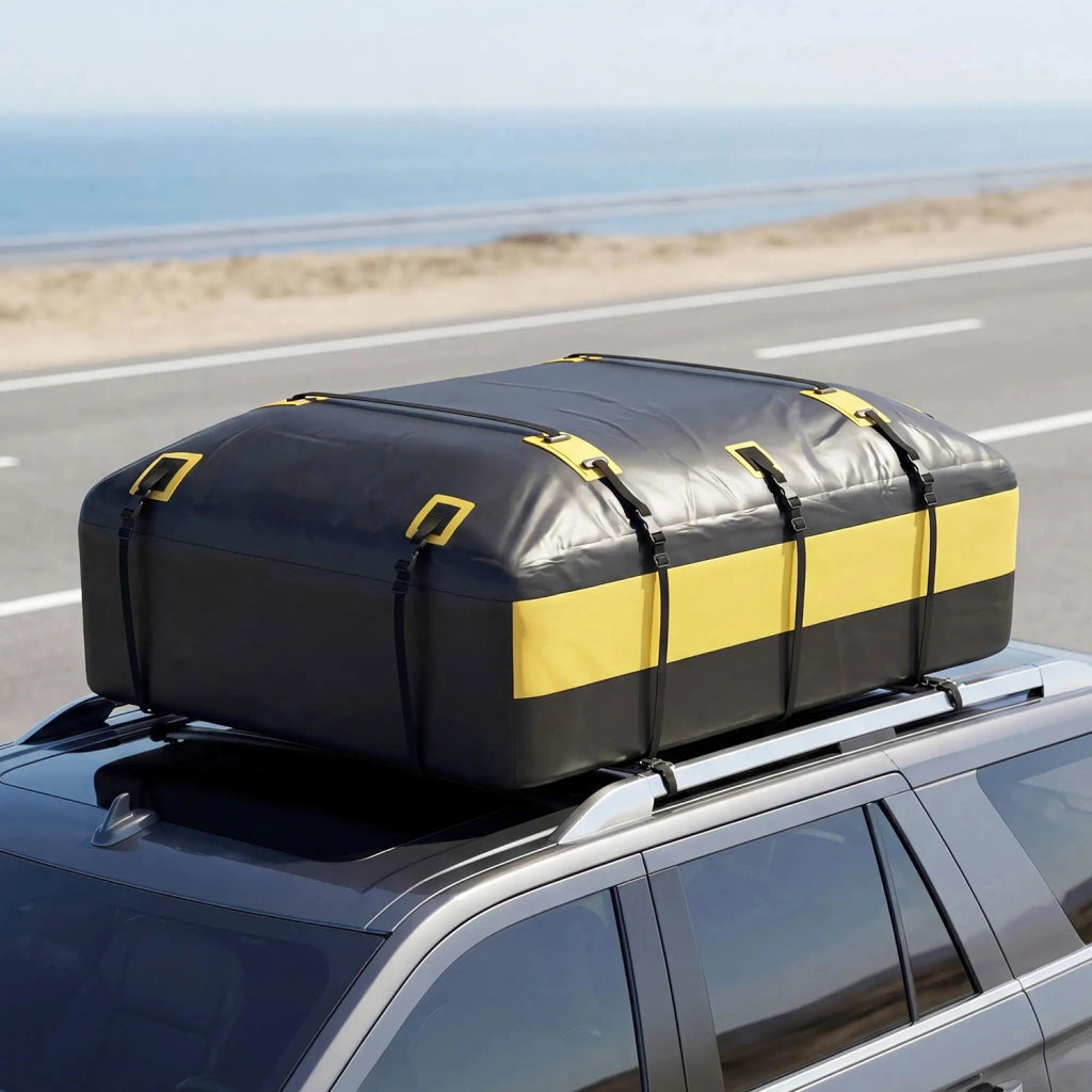 Portabagagli da Tetto 595 Litri Impermeabile, Borsa per Auto, Giallo