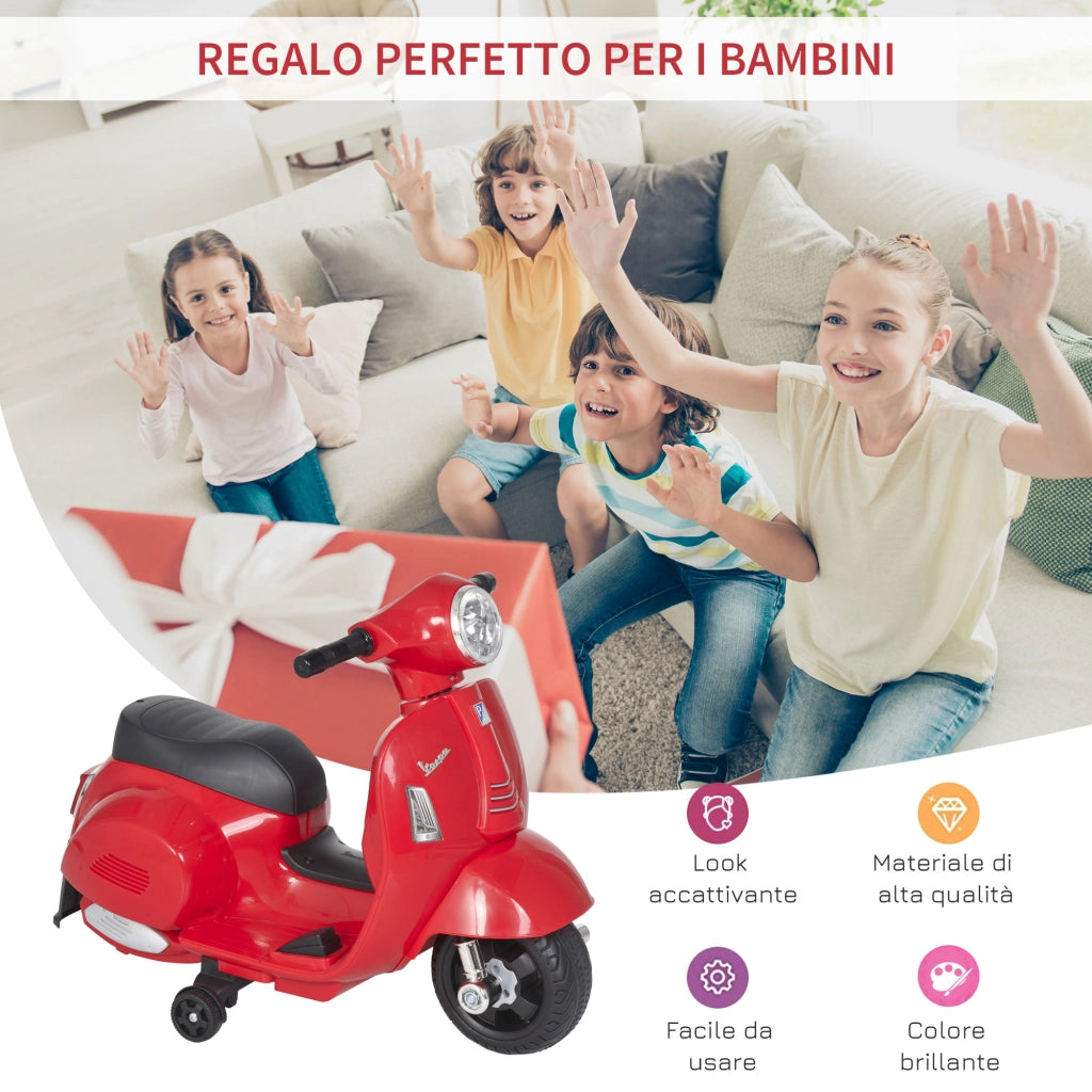 Moto Elettrica Bambini Vespa ¨C Minimal ¨C Rosso 66.5x38x52 cm