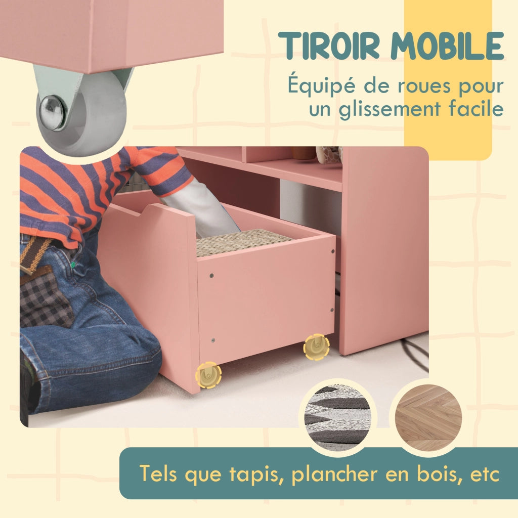 Libreria con cassetto e ripiani ¨C Xylo ¨C Legno rosa 3 livelli