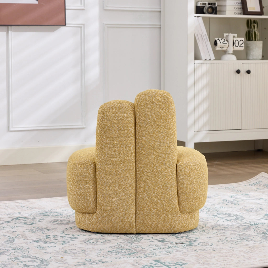Poltrona pouf a forma di coniglio - con rivestimento morbido - per soggiorno - in tessuto giallo