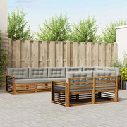Set di divani da esterno 8 pcs Grigio Naturale e Chiaro 3373671