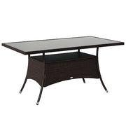 Tavolo da pranzo allungabile ¨C zephmum ¨C Polyrattan marrone, vetro temperato, 150x85x74 cm