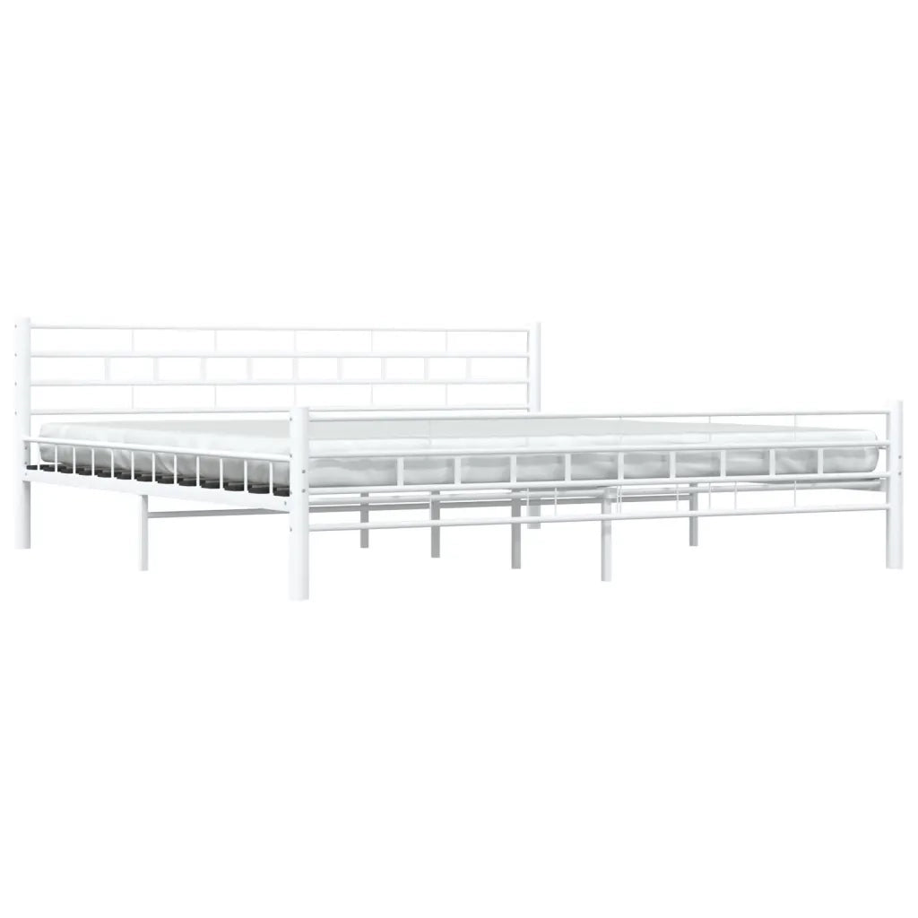 Letto matrimoniale | Letto per adulti | Giroletto Bianco in Metallo 200x200 cm
