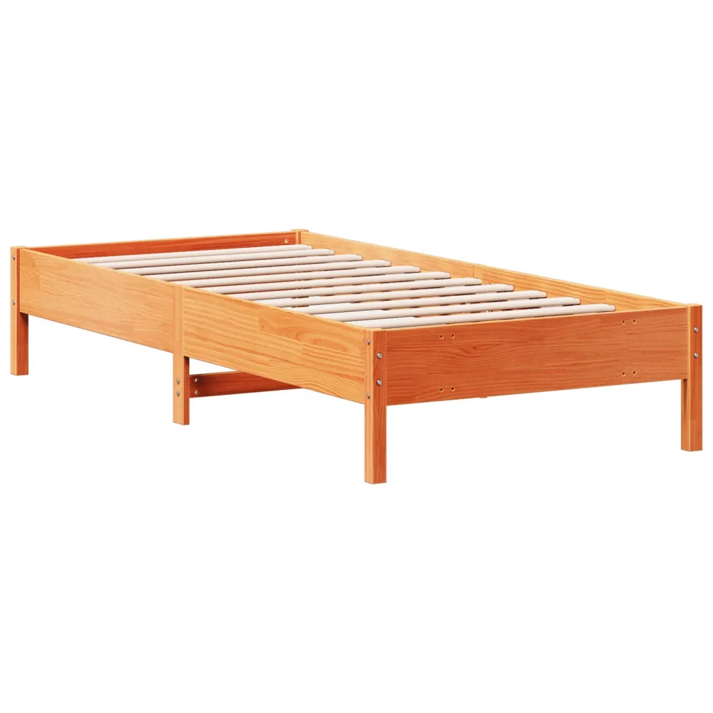 Letto senza Materasso-Struttura Letto Marrone Cera 90x200 cm Legno di Pino 645999