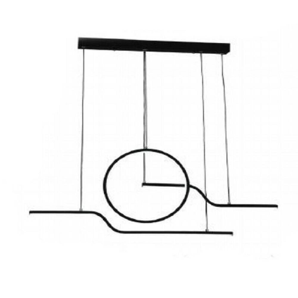 Trade Shop - Lampadario Led 32w Lampada Stile Contemporaneo Moderno Luce 6500k 4000k Nero A44 -