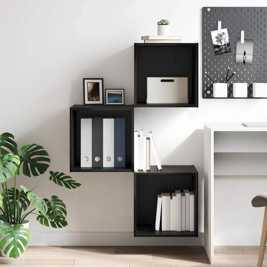 Armadietto a muro Rovere Nero 37 x 37 x 37 cm Legno multistrato 875076