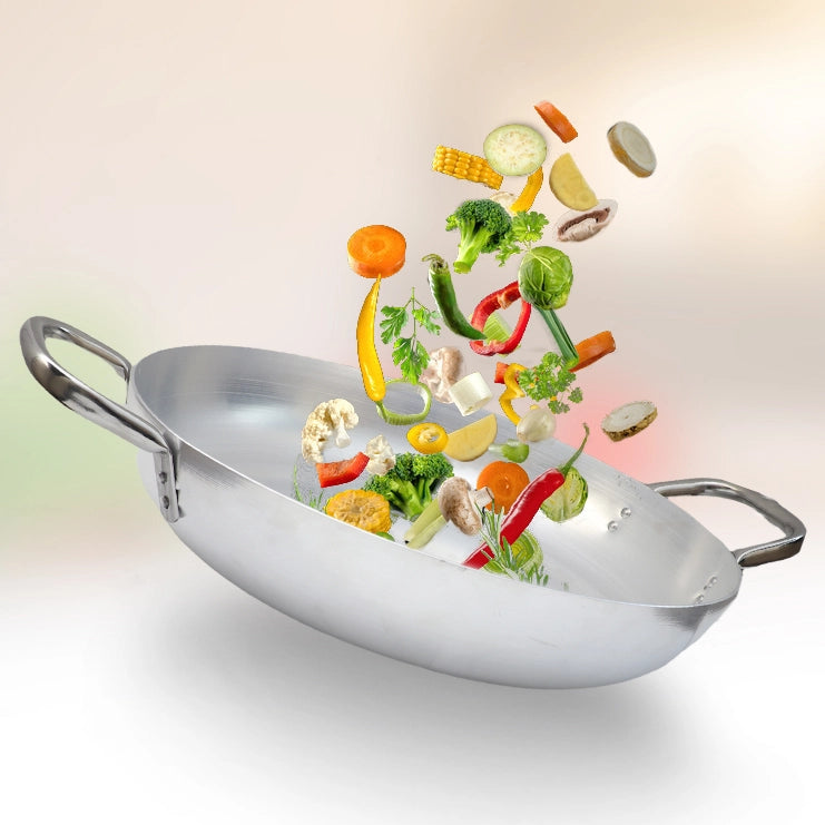 HORECA HOME TEGAME BOMBATO IN ALLUMINIO CON 2 MANICI 38 CM