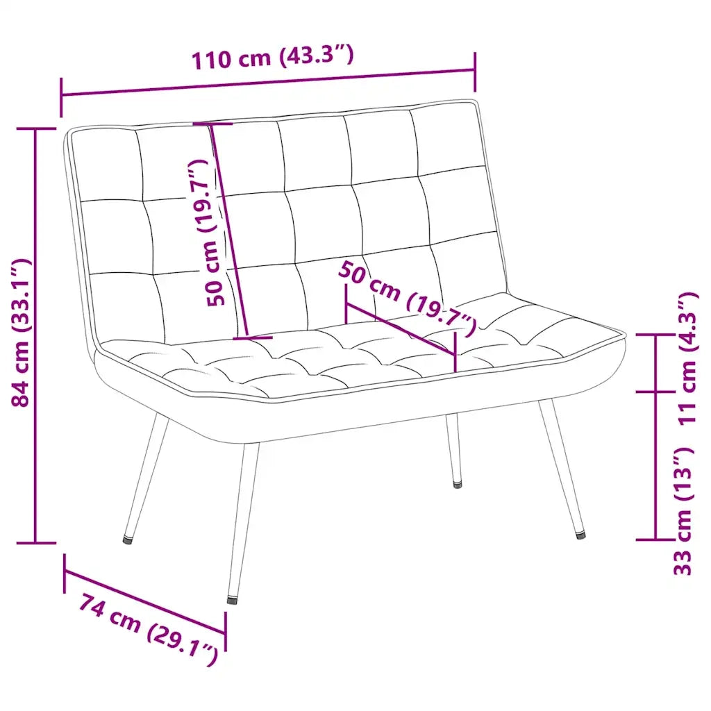Panca Gialla 110x74x84 cm in Velluto 4012343