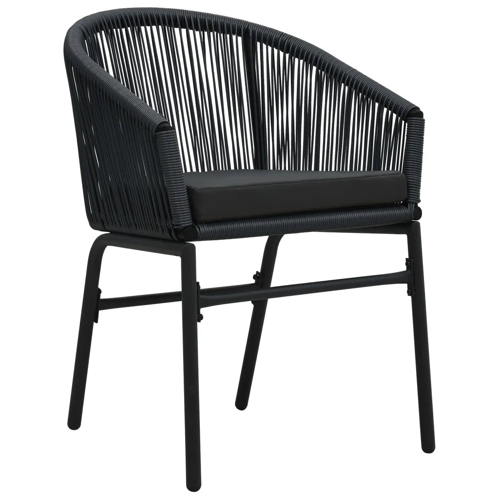 Set Mobili da Pranzo per Giardino 3 pz Nero 3099239