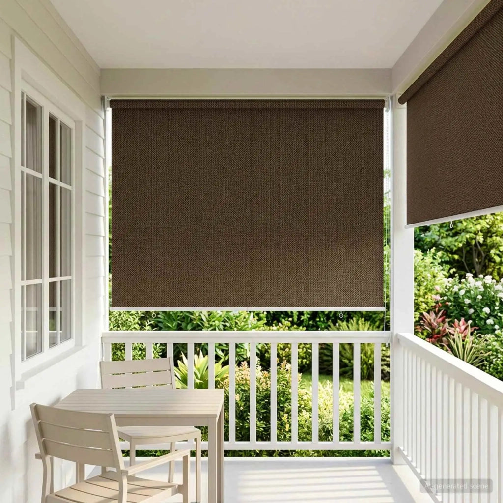 Tenda a Rullo Esterno Blocco UV 90% Marrone 120 x 230 cm HDPE 42036106
