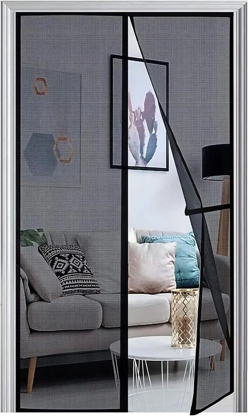 Magnetici orizzontali per porte e finestre - anti-insetti - 1 pezzo - nero - 110 x 200 cm