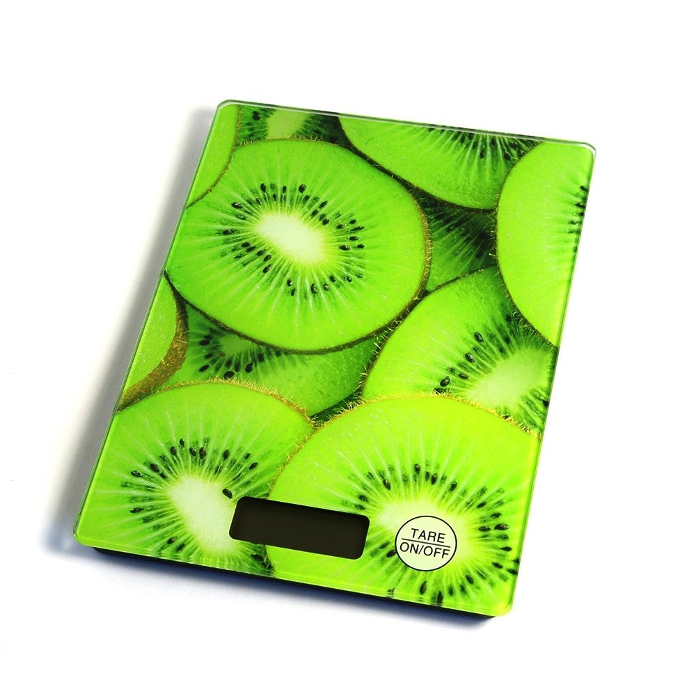 Trade Shop - Bilancia Digitale Lcd Piatto Ripiano In Vetro Da Cucina 5kg Da1gr A 5kg Fantasia -