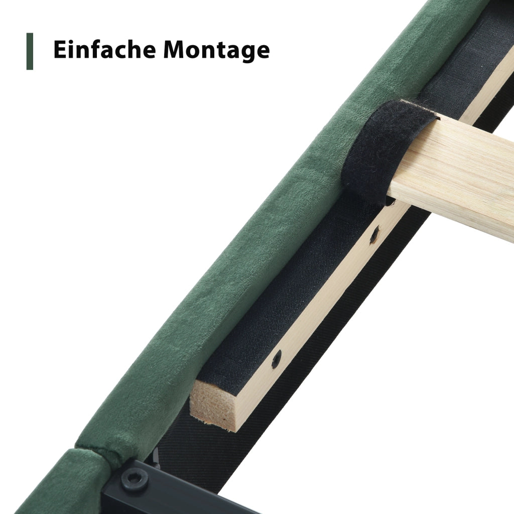 letto imbottito velluto verde 140 x 200 cm