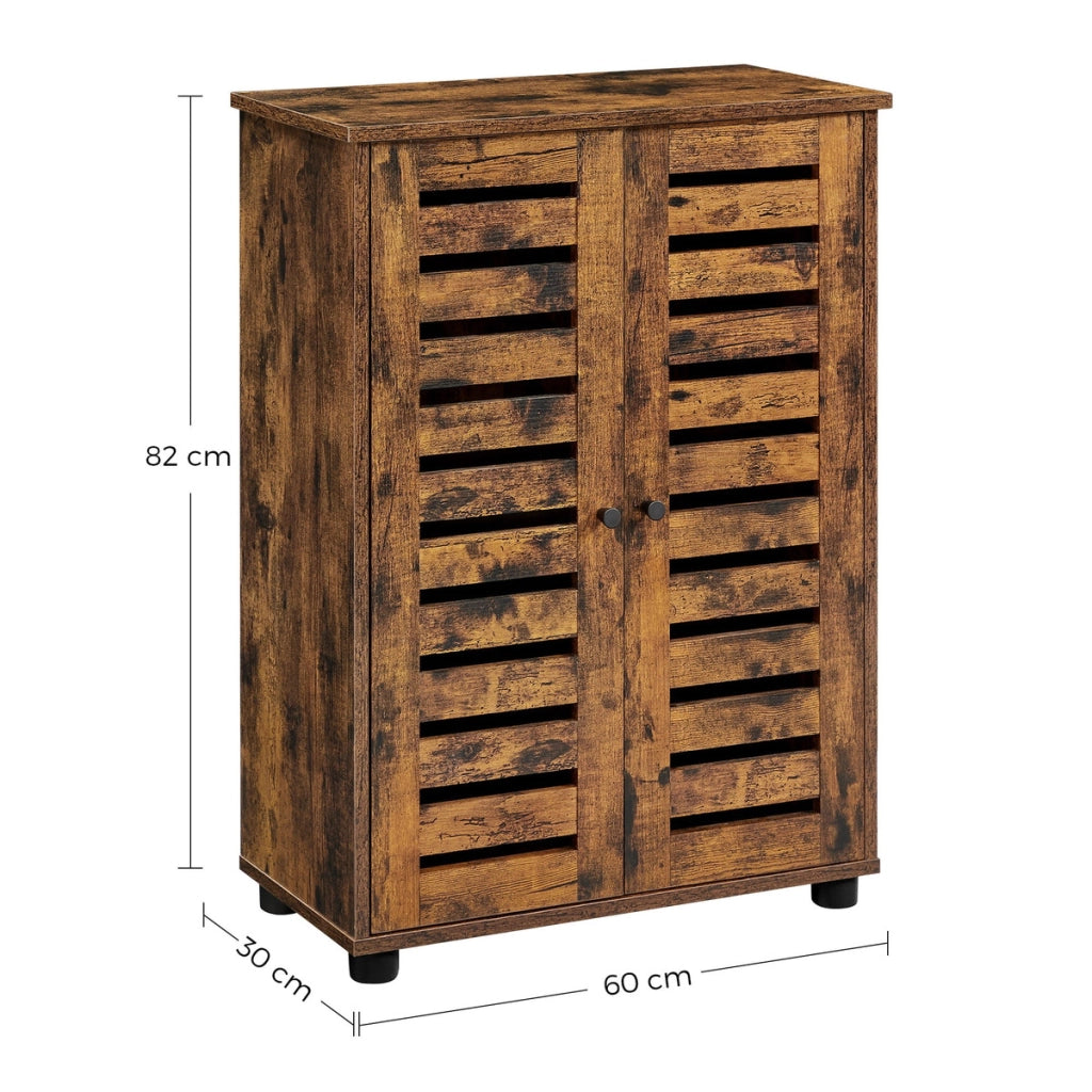 Mobiletto da bagno vintage Oskar in legno marrone rustico