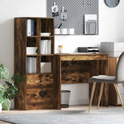 Scrivania con cassetto con lo scaffale 2 pcs Rovere fumé 3337365