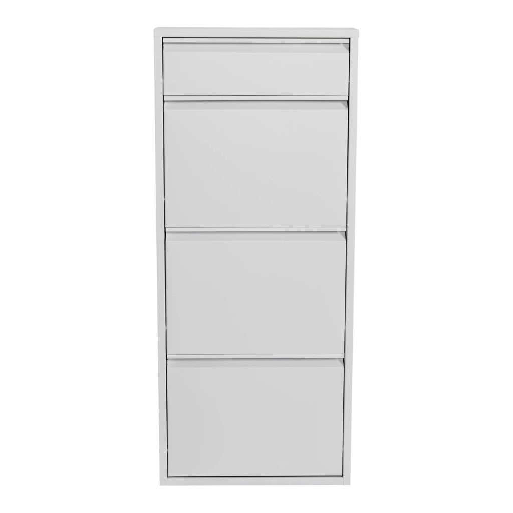 Scarpiera con 4 cassetti 118 x 50 x 15 cm inclinabile bianco 03_0007640