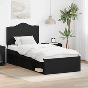 Struttura del letto con testiera Nero 75 x 190 cm Pino massello 3413372